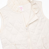 Quilted Ruffle Vest, Ivory