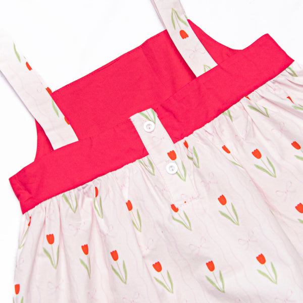 Truly Tulips Pocket Ruffle Short Set, Pink
