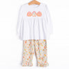 Pumpkin Spice Applique Ruffle Pant Set, Orange
