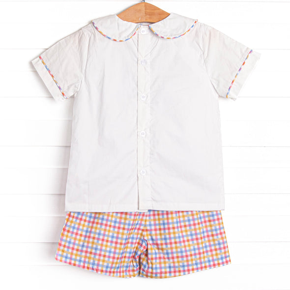 Under the Big Top Applique Short Set, Blue