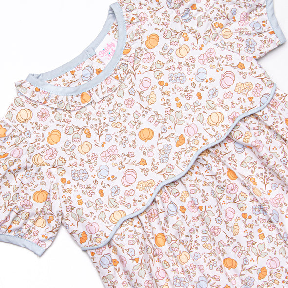 Harvest Florals Dress, Blue