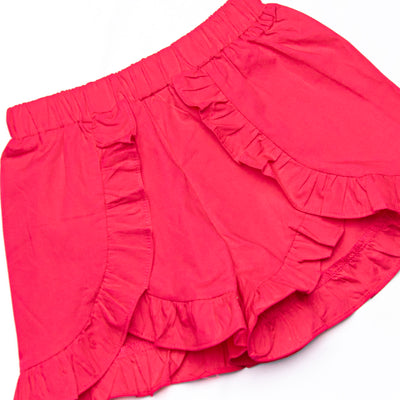 Truly Tulips Pocket Ruffle Short Set, Pink