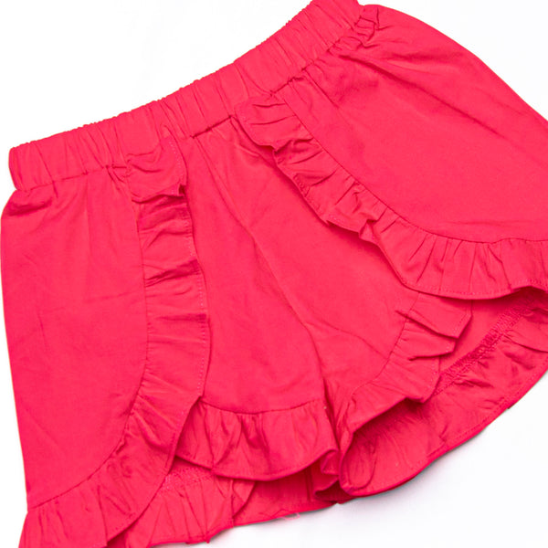 Truly Tulips Pocket Ruffle Short Set, Pink