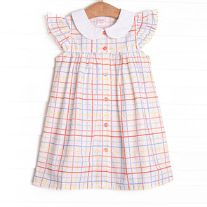 Problem Solver Plaid Collared Dress, Red