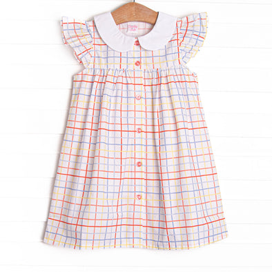 Problem Solver Plaid Collared Dress, Red