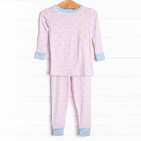 Passport to Paris Bamboo Pajama Set, Pink