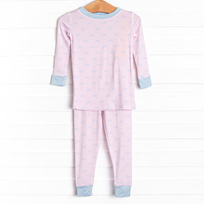 Passport to Paris Bamboo Pajama Set, Pink