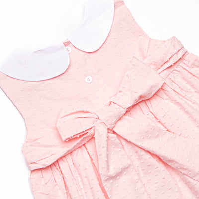 Elizabeth Collared Dress, Pink Swiss Dot
