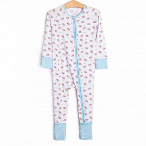 Touchdown Time Bamboo Zippy Pajama, Blue