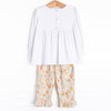 Pumpkin Spice Applique Ruffle Pant Set, Orange