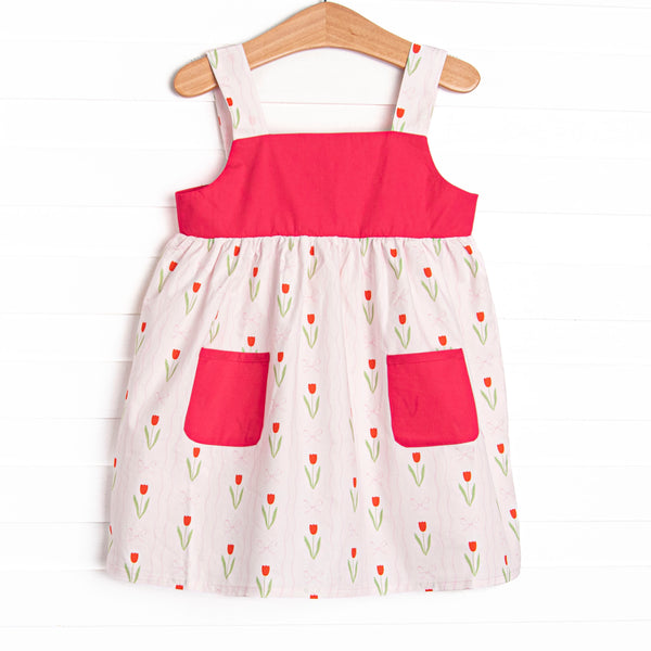 Truly Tulips Pocket Dress, Pink