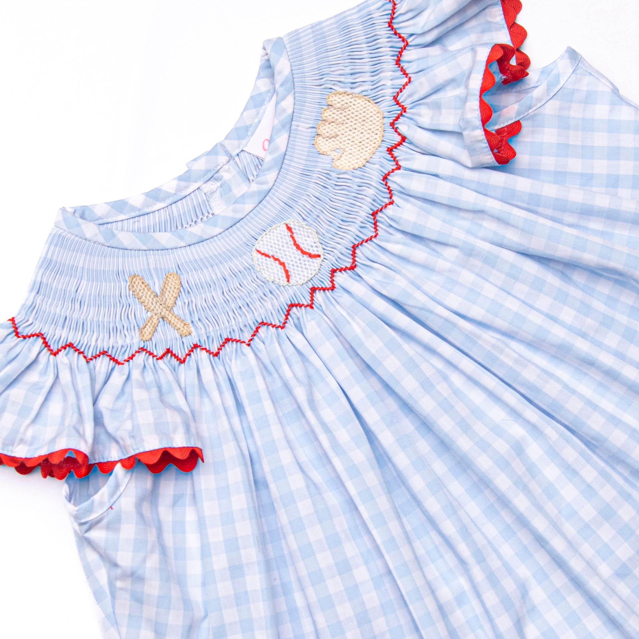 Foul Ball Smocked Diaper Set, Blue Stitchy Fish Foul Ball Smocked Diaper Set, Blue Stitchy Fish
