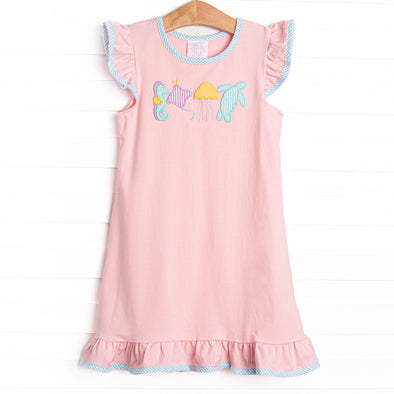 Sea Pals Applique Dress, Pink