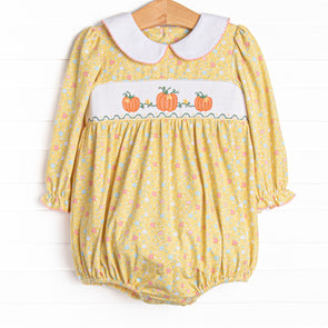 Sunny Day Patch Smocked Bubble, Yellow