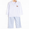 Friday Night Lights Embroidered Pant Set, Blue