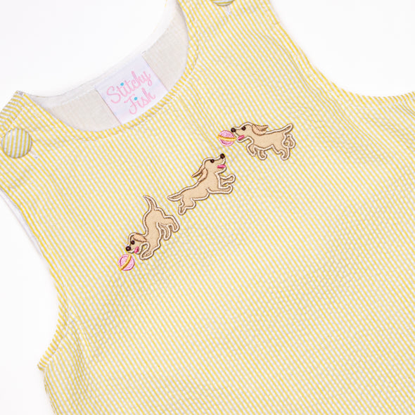 Go Fetch Applique Dress, Yellow