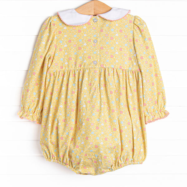 Sunny Day Patch Smocked Bubble, Yellow