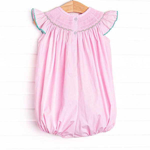Gone Golfin' Smocked Girl Bubble, Pink Gingham