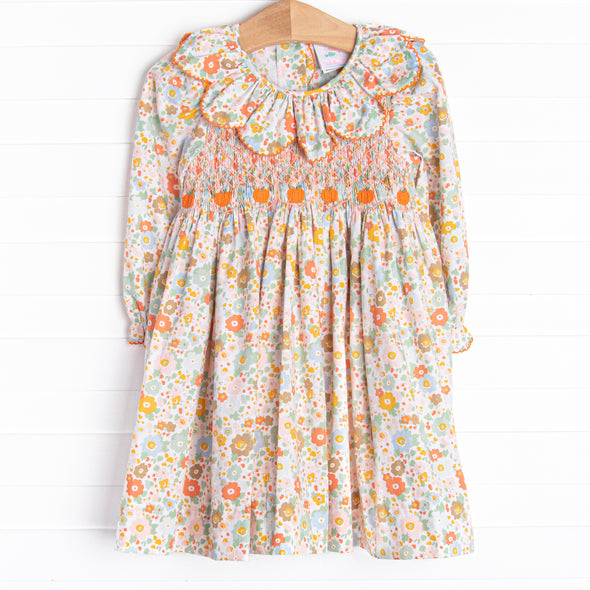 Pumpkin Bed Blooms Smocked Dress, Pink