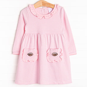 Friday Night Lights Embroidered Pocket Dress, Pink