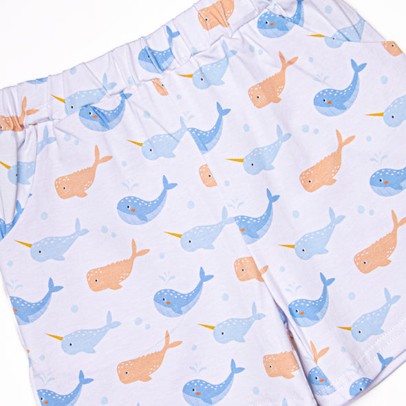 Norman Narwhal Short Set, Blue