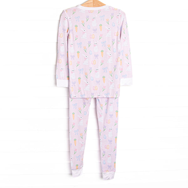 Hoppy Spring Bamboo Pajama Set, Pink
