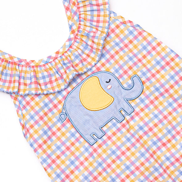 Under the Big Top Applique Bubble Romper, Blue