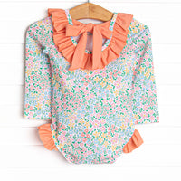 Reef Wonders Long Sleeve One Piece Rash Guard, Pink