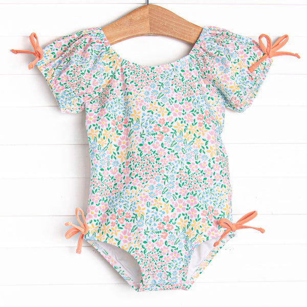 Reef Wonders Puff Sleeve One Piece, Pink