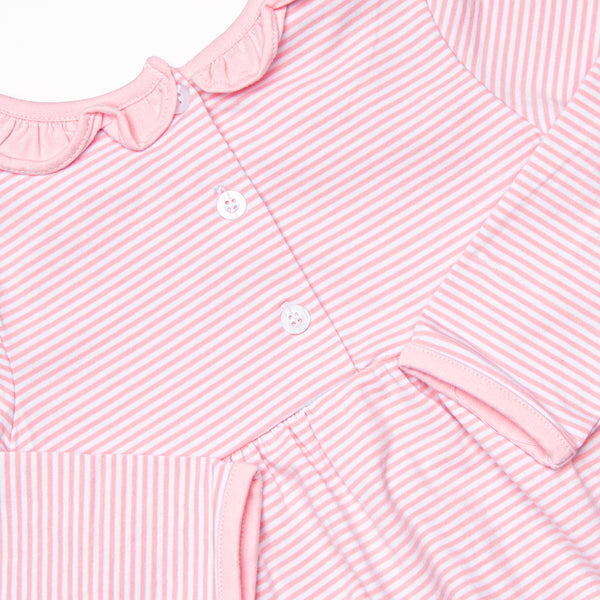 Friday Night Lights Embroidered Pocket Dress, Pink