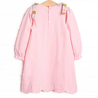 Girly Gourds Applique Dress, Pink