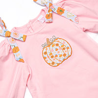 Girly Gourds Applique Dress, Pink