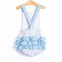 Royal Coach Applique Ruffle Bubble, Blue