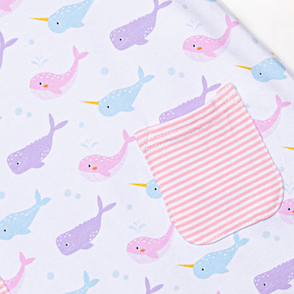 Nora Narwhal Pocket Dress, Pink