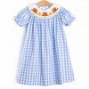 Wild Turkey Smocked Bishop Dress, Blue