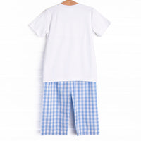 Wild Turkey Smocked Pant Set, Blue