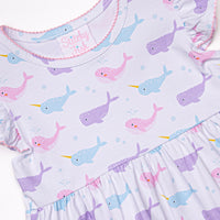 Nora Narwhal Diaper Set, Pink