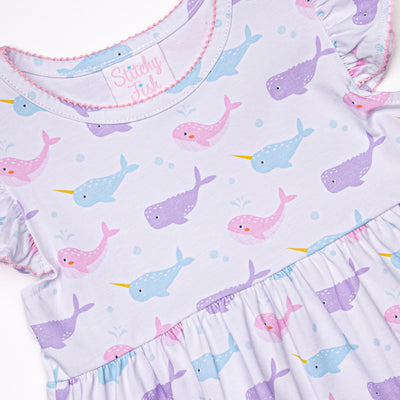 Nora Narwhal Diaper Set, Pink
