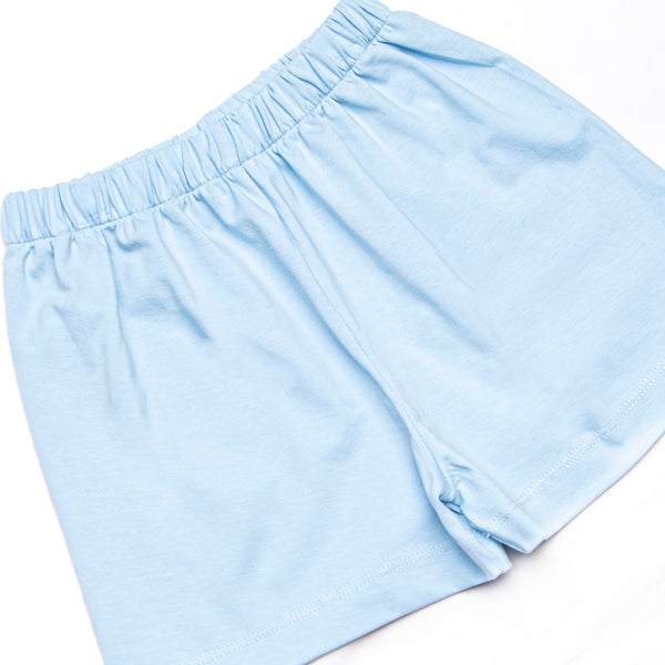 Mr. Mouse Trio Applique Short Set, Blue Stripe