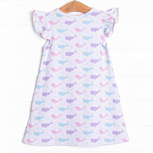 Nora Narwhal Pocket Dress, Pink