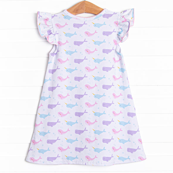 Nora Narwhal Pocket Dress, Pink
