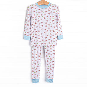 Touchdown Time Bamboo Pajama Set, Blue
