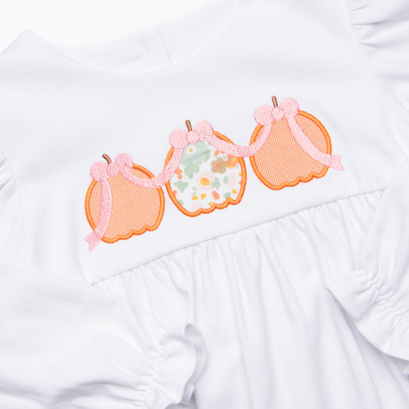 Pumpkin Spice Applique Ruffle Pant Set, Orange