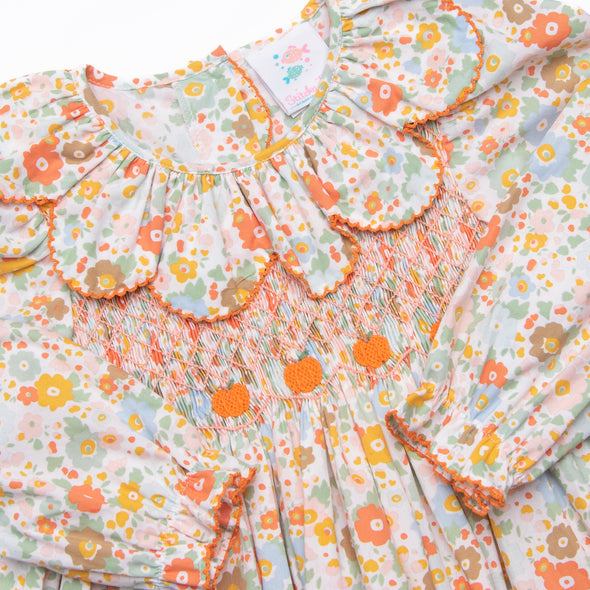 Pumpkin Bed Blooms Smocked Dress, Pink