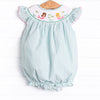 Aquamarine Mermaid Smocked Bubble, Aqua