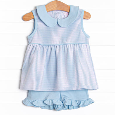 Pippa Short Set, Sky Blue Stripe