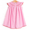 Strawberry Blooms Smocked Bishop Dress, Pink