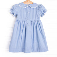 Wandering to See the Wizard Smocked Dress, Blue