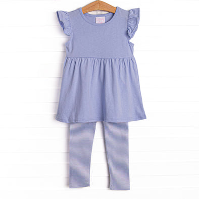 Calla Legging Set, Periwinkle Stripe
