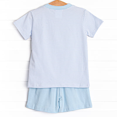 Fintastic Friend Applique Short Set, Blue